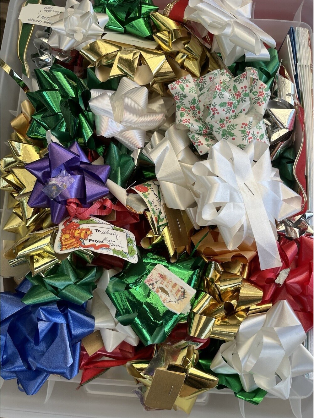 Gift Wrap Bow Lot Assorted Christmas Holiday Present Toppers Craft Supplies